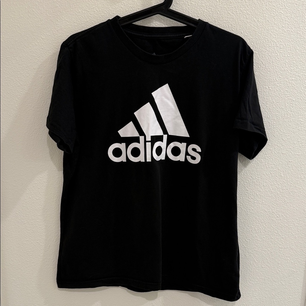 Adidas Black Tee with White Logo